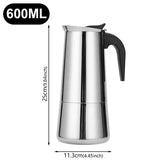2/4/6/9/12 Cups Coffee Pot Mocha Espresso Latte Stovetop Filter Stainless Steel for Kitchen Moka Coffee Maker Coffee Maker Pot