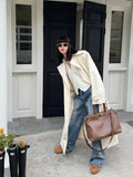 Winter Matte Coffee Camel Grey Large Tote Russian Style Real Suede Cow Leather Women Handbag Nubuck Commuter Office Shoulder Bag