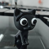 Cute Black Cat Glasses Holder Fashion Eyeglass Stand with Sitting Kitten Pose Adorable Desk Organizer for Home Office Room Decor