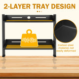 2 Tiers Stainlees Steel Storage rack Clamp-on Desktop Shelf for home storage holder office booksheelf sundries  Organizer