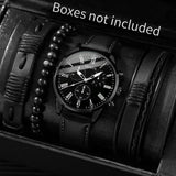4/5PCS Fashion Men Watches Casual Male's Quartz Watch Bracelets Set Relogio Masculino Reloj Hombre（Without Box）