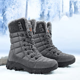 New Winter Waterproof High Top Men Boots Plush Warm Snow Boots Men Sneakers Ankle Boots Outdoor Men's Desert Boots Botas Hombre
