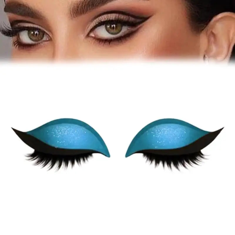 Eyeshadow And Eyelash Stickers, Lazy Eye Shadow Eyelash Patch, 2-in-1 Reusable Eye Makeup Stickers Self-Adhesive Quick Makeup