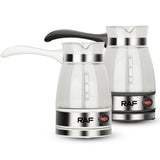 Electric Coffee Maker Glass Turkish Coffee Pot Italian Mocha Tea Milk Heating Machine Portable for Household Office 5-6 Cups