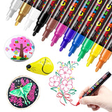 12/18/24 Vibrant Acrylic Marker Set, Medium Tip (2-3mm) Suitable for Rock Painting, Black Paper, and Skateboard Decoration