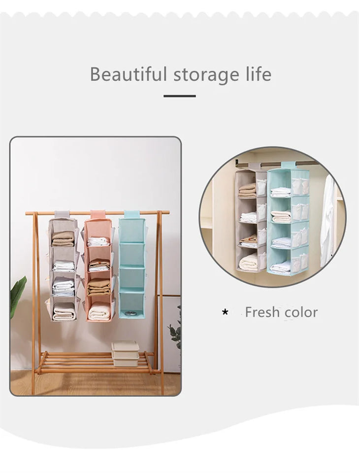 Hanging Storage Closet Clothes Organizer Wardrobe Jeans Sweater Pants T-shirt Home Bedroom Cabinet Organization Dressing Room