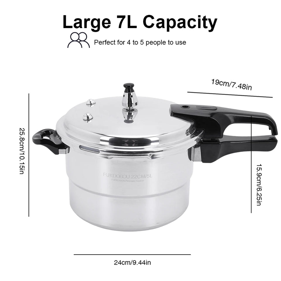 Aluminum Pressure Cooker with Steaming Plate Pressure Cooker Household Stovetop Pressure Canner for Gas and Induction Stoves
