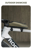 ROCKBROS Bicycle Bag Portable Cycling Top Tube Bag Nylon MTB Road Phone Tool Bag Reflective Ultralight Bicycle Pannier Pocket