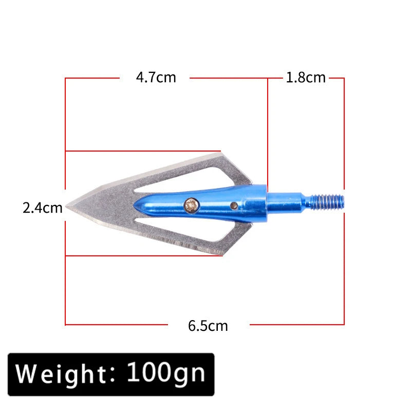 3pcs Hunting Broadhead 100gn-150gn ArrowHead Arrows Points for Compound Recurve Traditional Bow Crossbow Hunting Archery Outdoor