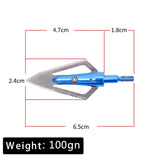 3pcs Hunting Broadhead 100gn-150gn ArrowHead Arrows Points for Compound Recurve Traditional Bow Crossbow Hunting Archery Outdoor