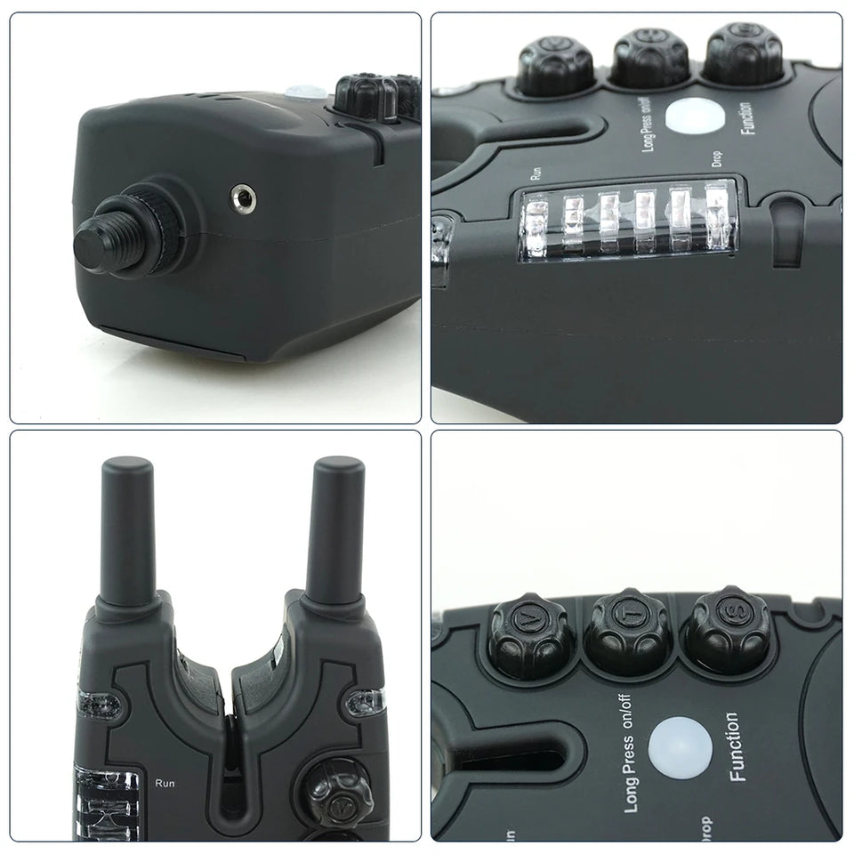 Hirisi Carp Fishing Bite Alarms Set with Swingers, LED Bite Indicator, Waterproof Fishing Alarm for Coarse Fishing