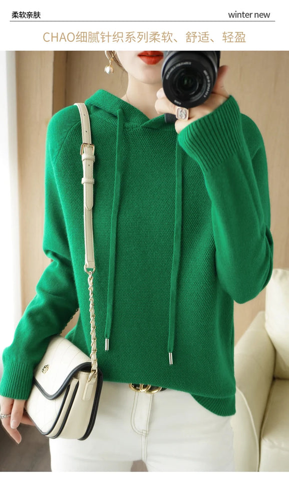 Hoodies And Sweatshirts Long Sleeve Sweaters For Women Wool Clothing New Arrivals Knitted Jumpers Female Outerwears Fashion Tops