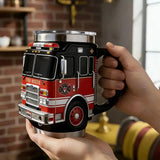 Fire Truck Model Stainless Steel Coffee Mug Rare Car Style Beer Milk Water Cup Home Party Table Decoration New Year Gifts