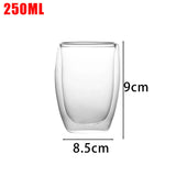 1/3pcs Glass Coffee Cup Transparent Double Walled Glass Heat-resistant Milk Juice Tea Cup Kitchen Bar Party Drinkware Gift Set