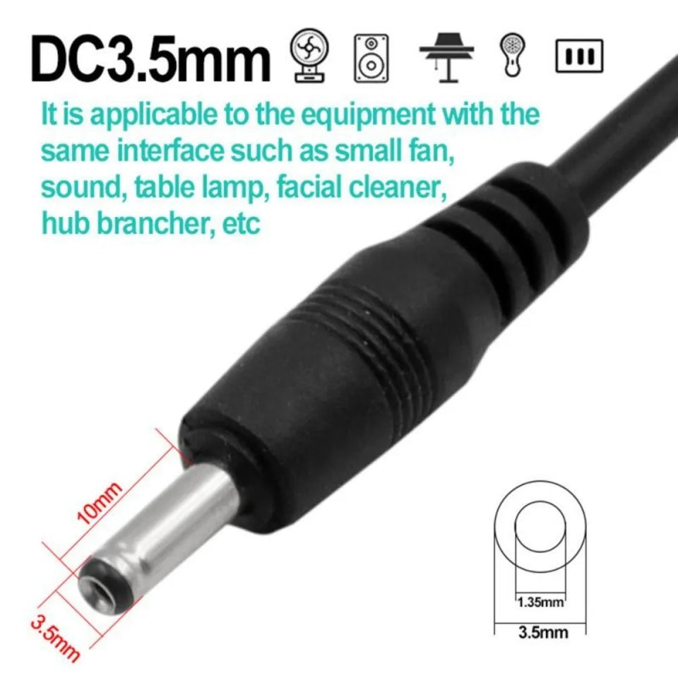 USB to DC 3.5mm Power Cable Jack Connector 5V Charger Power Cable 3.5*1.35mm Universal For HUB Mini Fan Router Speaker MP3/MP4