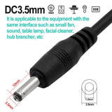 USB to DC 3.5mm Power Cable Jack Connector 5V Charger Power Cable 3.5*1.35mm Universal For HUB Mini Fan Router Speaker MP3/MP4
