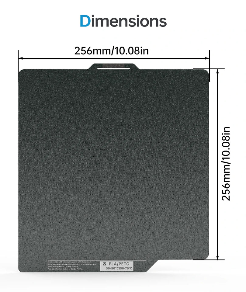 BIQU Panda Build Plate CryoGrip Coating No Clog 256x256mm Spring Steel Double-sided Textured for BambuLab P1 X1 X2D 3D Printer