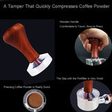 Coffee Powder Press 51/53/58mm High-Quality Wooden Handle with Solid Metal Base  for  Concentrated  Espresso  Durable  Kitchen