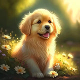 Huacan New Arrivals Diamond Painting Animal Dog Diy Full 5d Mosaic Flower Rhinestone Pictures at Home Decor Craft Kit