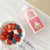 1PC Transparent Kids Water Bottle Plastic Juice Bottle PET Milk Beverage Bottle With Lid Camping Hiking Drinkware