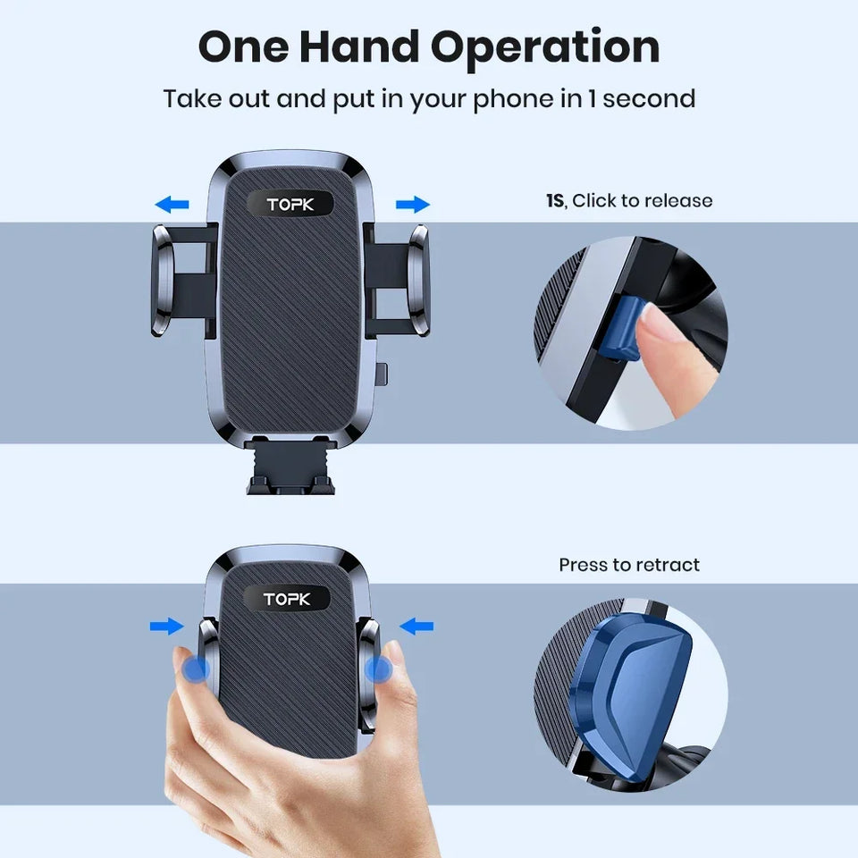TOPK Car Phone Holder Air Vent Mount Universal Auto Gravity Mount Cell Phone Stand For All Smartphones