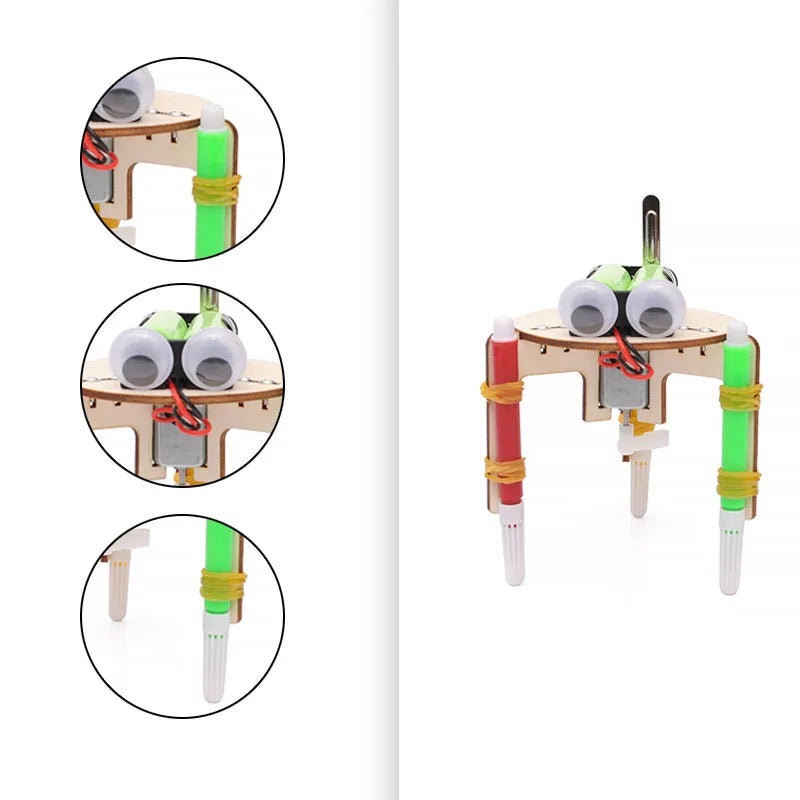 Technology small production DIY graffiti robot elementary school student creative small invention scientific experimental device