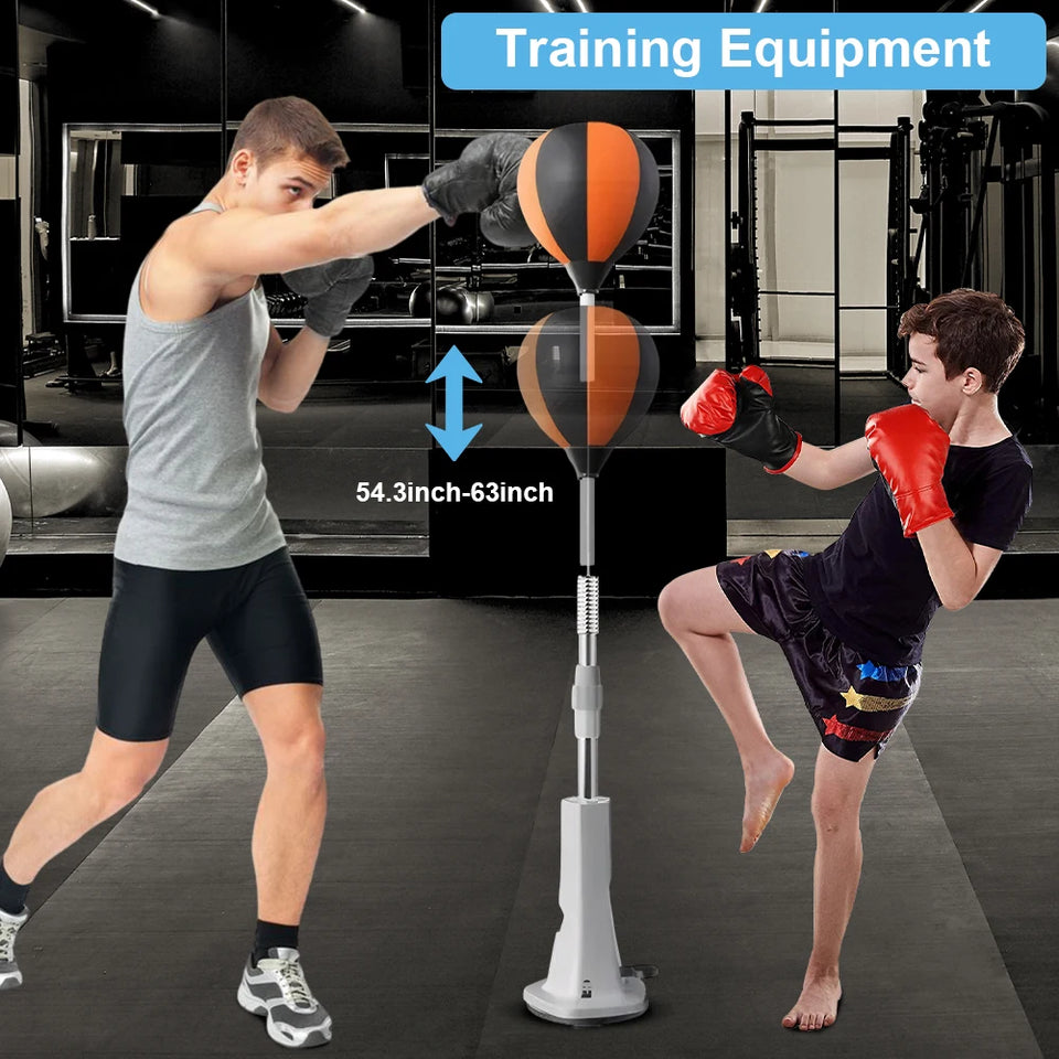 Punching Bag Height Adjustable Speed Bag Punching Reflex Ball Set for Training Boxing Stress Relief & Fitness
