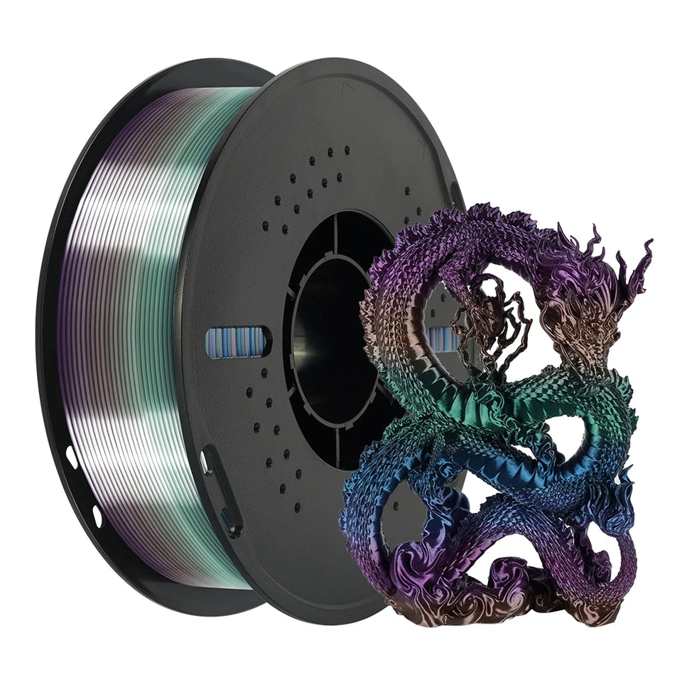 KINGROON Rainbow Silk PLA Filament 1.75mm 1KG Multicolor Gradient 3D Printer Materials Color Change Smooth Silky PLA Plastic New