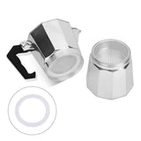 1 Set, 3pcs Silicone Gaskets and 1pc Aluminum Filter Moka Pot Coffee Bottle Replacement Compatible with 3/6/9/12 Cup Moka Expres