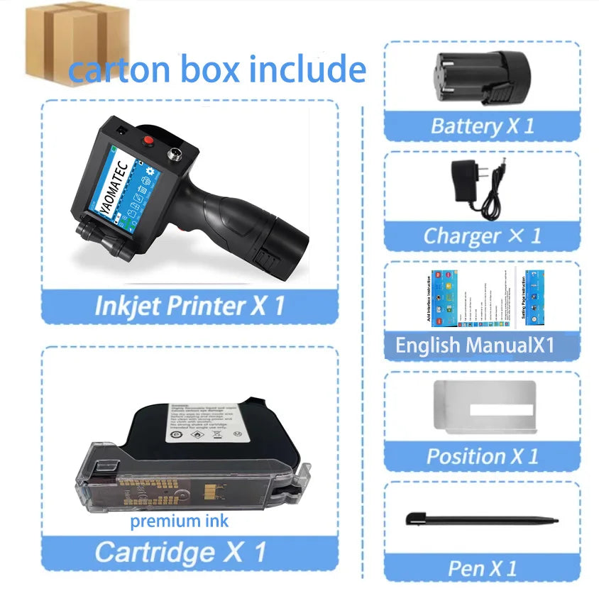 S1730  28 language date number logo expiry date label plastic carton hand jet handheld thermal inkjet printer