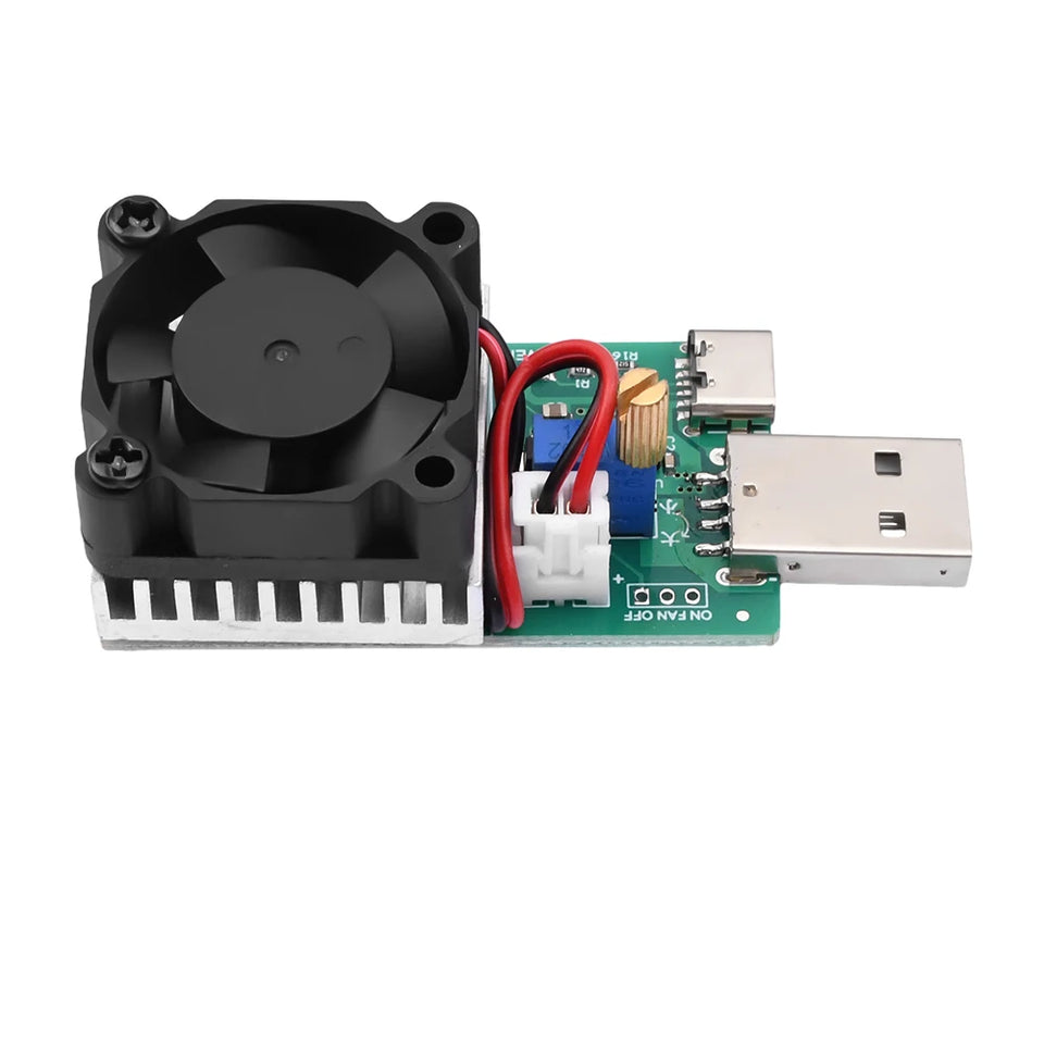 18W 22.5W Electronic Test Load Resistor USB Interface Battery Discharge Capacity Tester with Fan Adjustable Current Module Tool