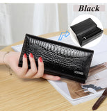 New Women Magnetic Hasp Wallet Genuine Leather Coin Purse Ladies Long Fashion Female Card Hold Money Bag AE501-1