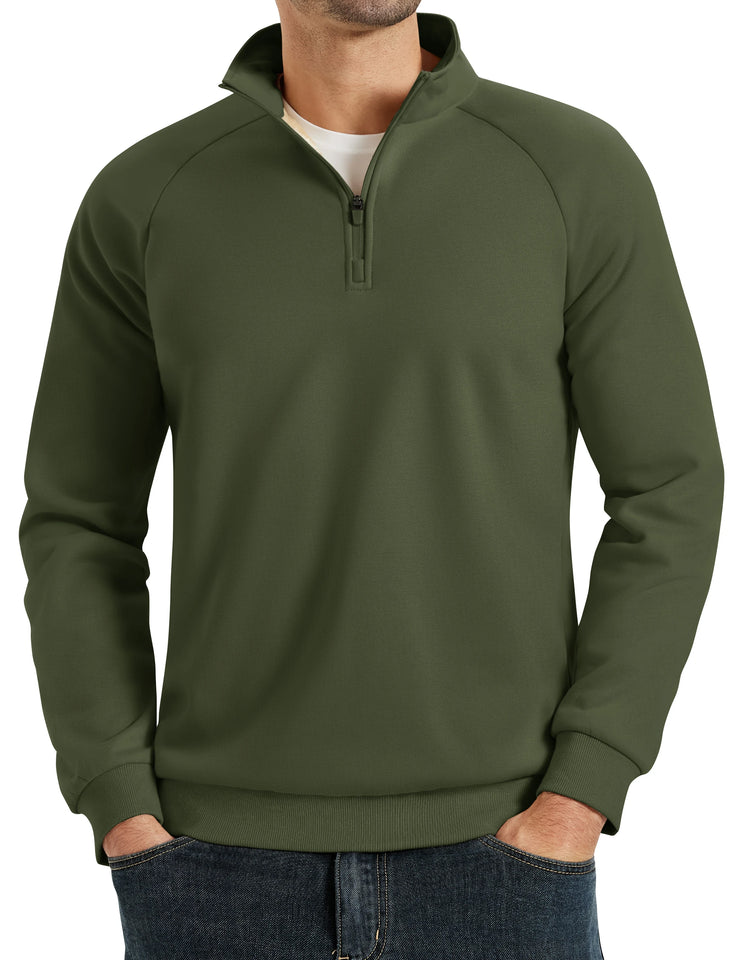 TACVASEN Heavyweight Quarter Zip Pullover Mens Winter Sherpa Lined Athletic Warm Sweatshirt Casual 1/4 Zip Golf Fleece Sweater