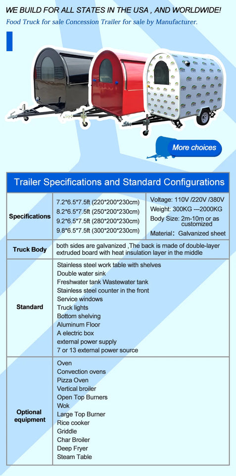 2025 Netherlands Standard Commercial Food Trailer Cart School Food Truck Van With Stocks For Shipping