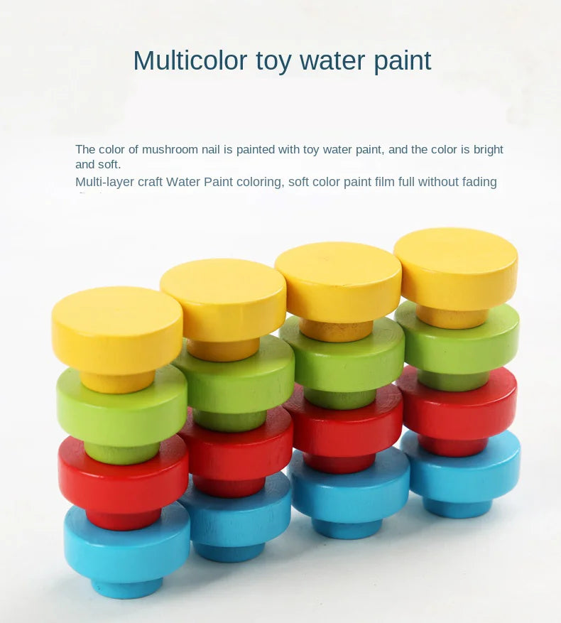 Children's Early Learning Puzzle Interactive Toys, Mushroom Nail Game, Intelligence Puzzle, Color Recognition