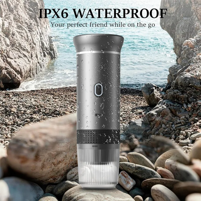 B89B-Ideal For Home& Travel, Portable Espresso Coffee Machine 3-In-1, Wireless& Electric, Compatible With Capsules& Powder
