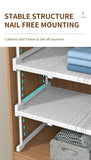 Closet Shelf Wardrobe Organizer Stackable Shelves Clother Storage Rack Telescopic Punch-Free Adjustable Wardrobe Divider Board
