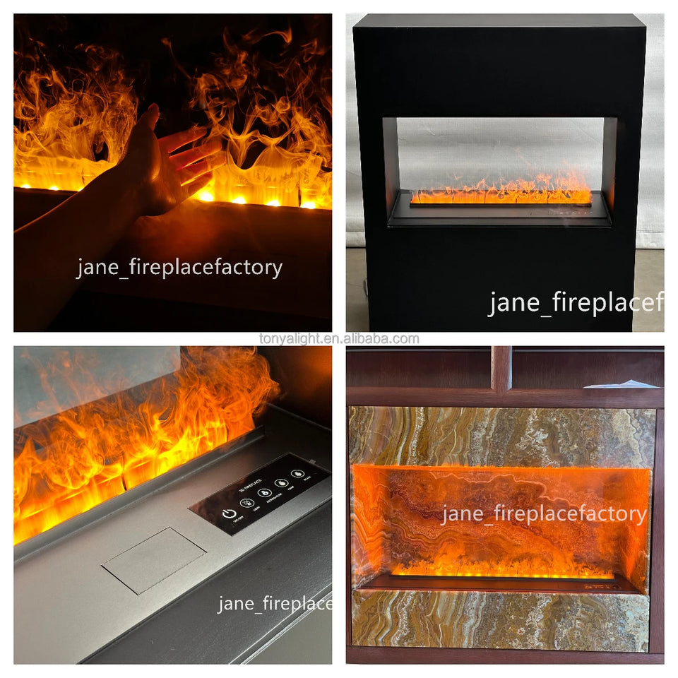 Modern Tv Stand Furniture for Living Room Decorative Led Flame Water Steam Fireplace Embedded Wood Electric Fireplace