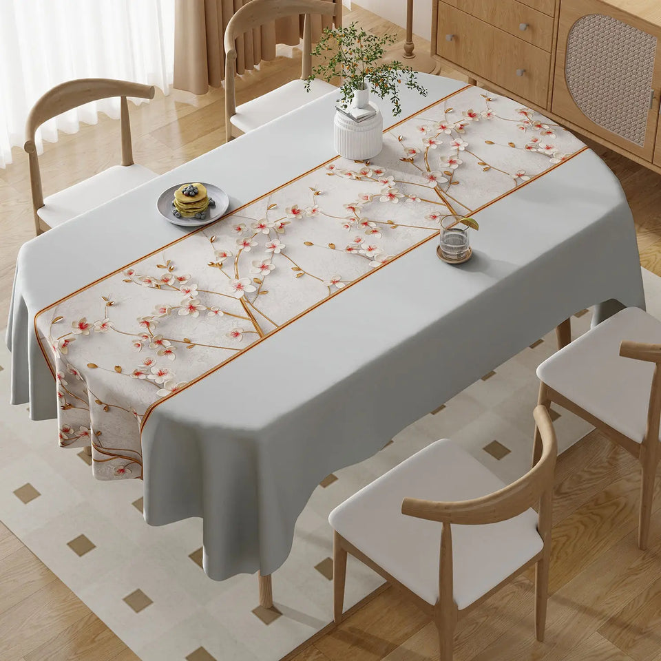 Square Printing Tablecloth No Wash Oil Proof Waterproof and Heat-resistant PVC Table Mat Home Banquet Coffee Table Decoration