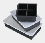 Ice Cube Tray Silicone Ice Ball Freezer Mold Square Ice Cube Maker with Lid 4/6/8 Grids for Whiskey Cocktail Coffee Accessories