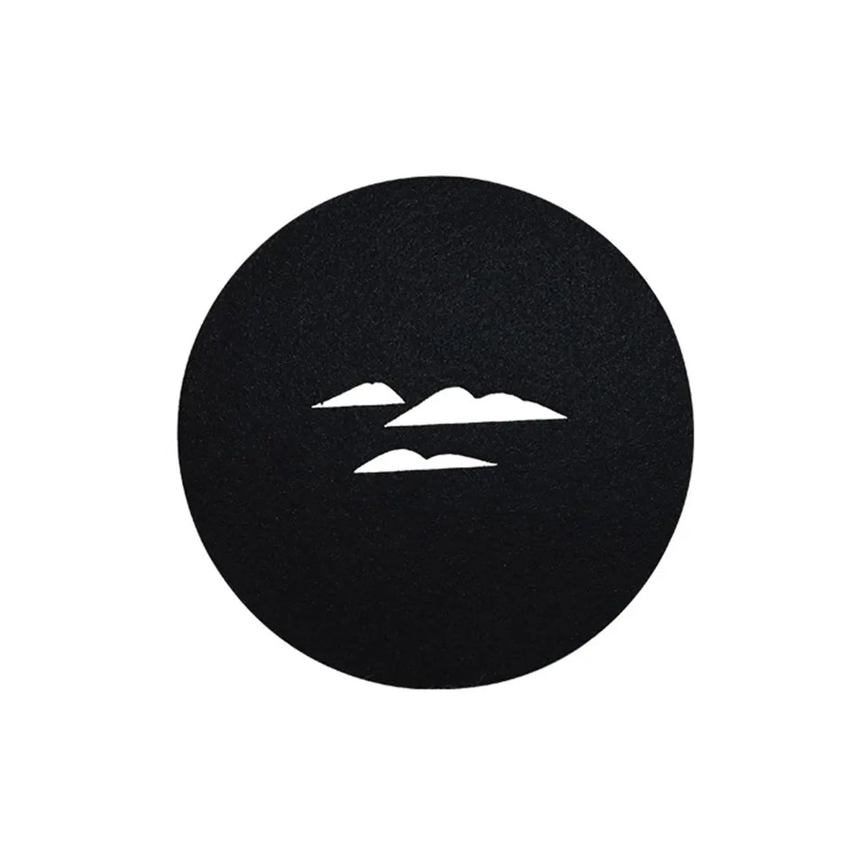 8 pcs Felt Coasters Creative Round Water Absorbent Heat Resistant Coffee Mats For Kitchen Office Bar Table Black