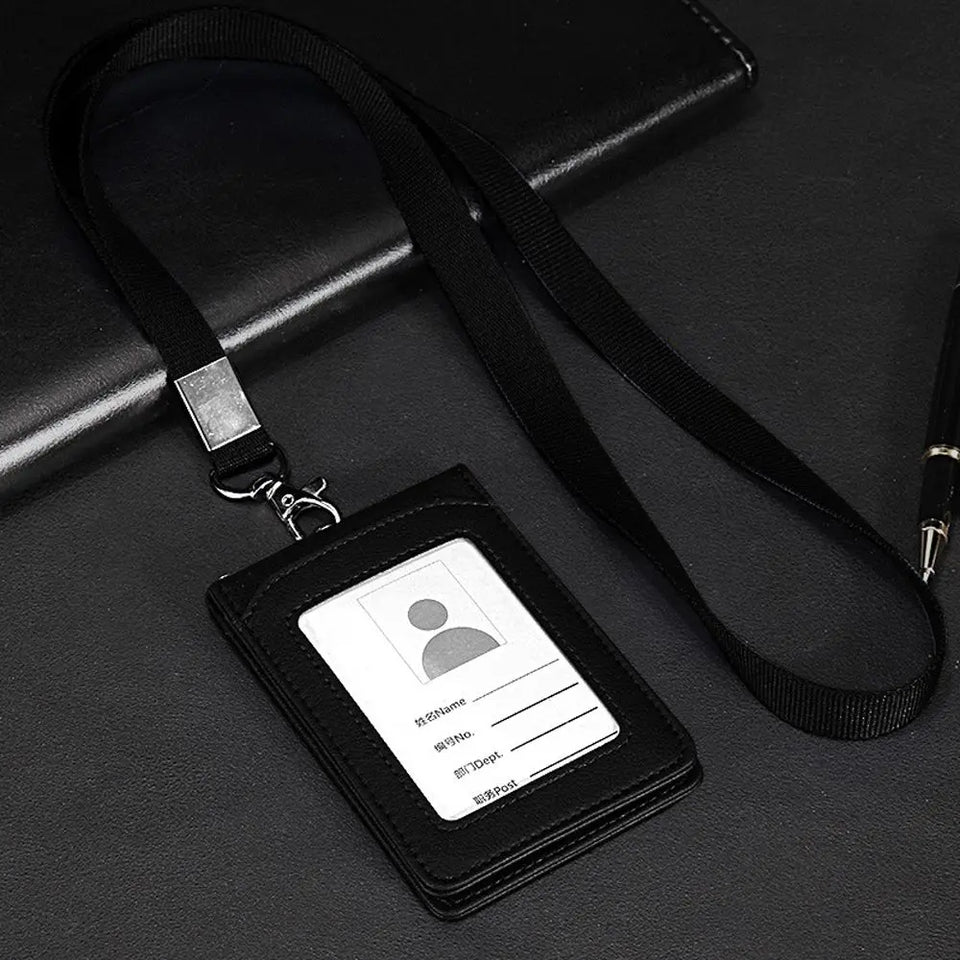 Neck Strap Stationery Business Office School Supplies Card Holder with Lanyard ID Desk Organizer Badge Holder Bus Cards Cover