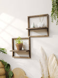 Wooden Display Shelf Floating Shelves Rustic Wood Shelves Wall Storage for Bedroom Kitchen Over Toilet Small Wall Mounted Gifts