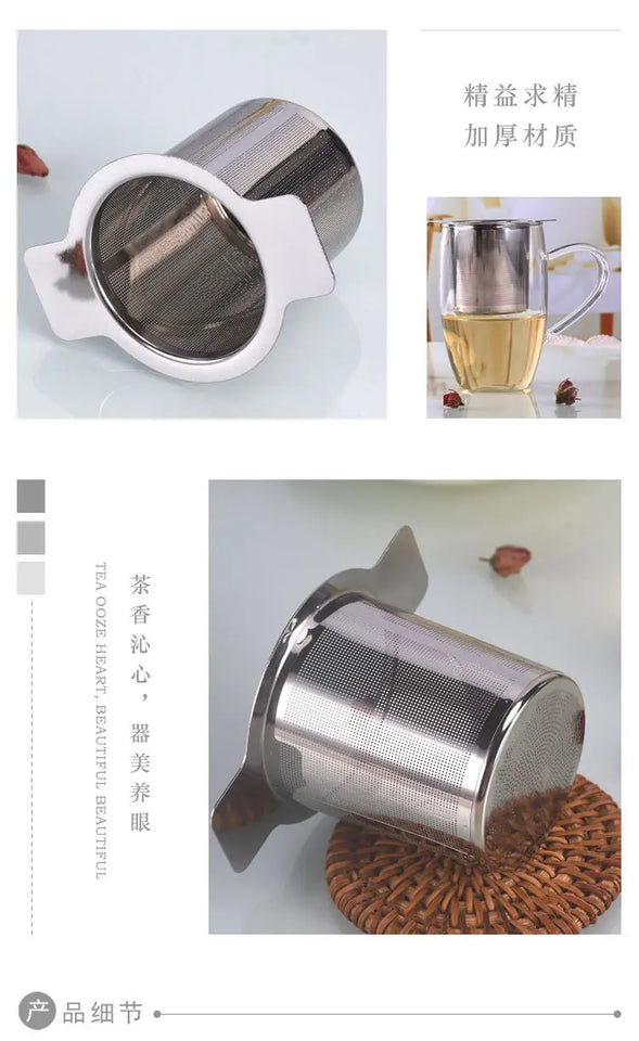 Tea Infuser with Handle , Stainless Steel Tea Diffuser Fine Mesh Filters , Hanging On Teapots Mugs To Steep Loose Tea