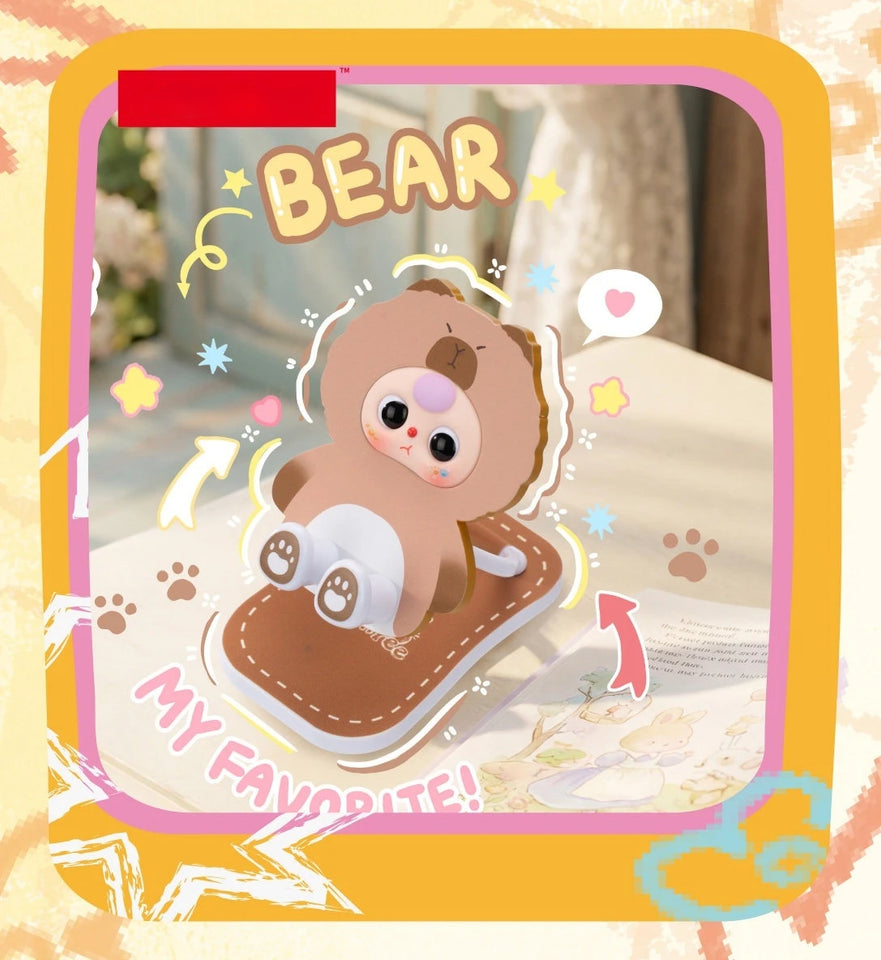 Baby Three Foldable Phone Stand Blind Box Cute Animal Desktop Holder For Watching TV Desk Decor Surprise Collectible Toy