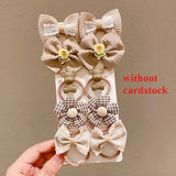 10PCS/Set Milk Coffee Girl Hair Ropes Cute Rabbit Bow Baby Princess Ponytail Rubber Bands Hair Accessory for Girl