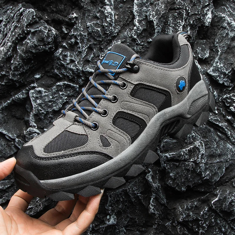 Spring Casual Shoes Men Breathable Comfortable Lace Up Walking Shoes Autumn Classic Outdoor Sneakers Thick-Soled Hiking Shoes
