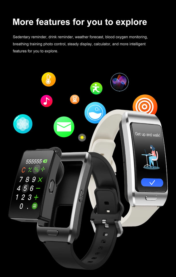 LIGE Smart Watch 2 In 1 TWS Headset 1.57" Men Women GPS Sports Fitness ECG Heart Rate Watches Bluetooth Call Music Smartwatch