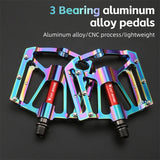 WEST BIKING Bicycle Pedal Three Bearing Aluminum Alloy Pedal Mountain Bike Road Bike Pedal Color Bike Accessories