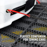 SucceBuy G80 V Bridle Chain Towing Chain Bridle with 15" J Hooks & Grab Hooks Transport Tow Chains for Flatbed Trailer Wrecker